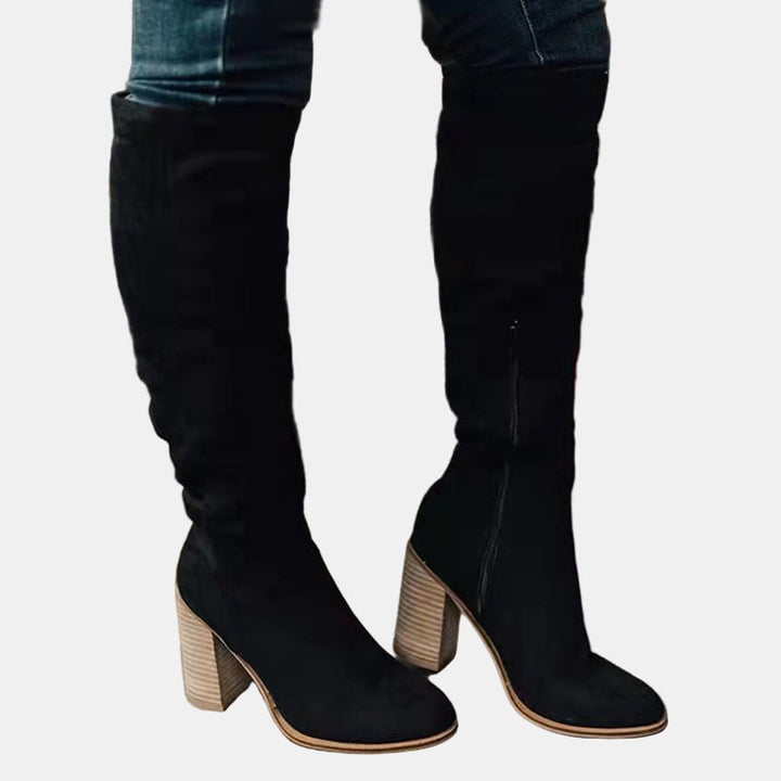 Sophie | Bottes modernes et confortables à talon bloc extensible, hauteur genou