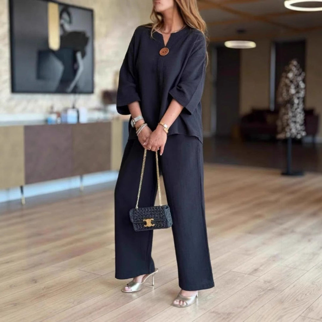 Julia | Completo due pezzi con tunica elegante e pantaloni a gamba larga