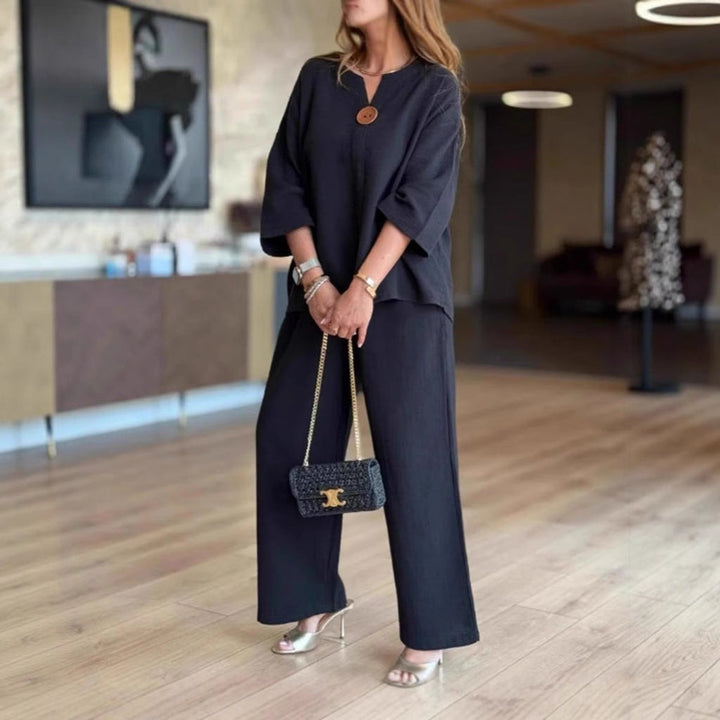 Julia | Completo due pezzi con tunica elegante e pantaloni a gamba larga