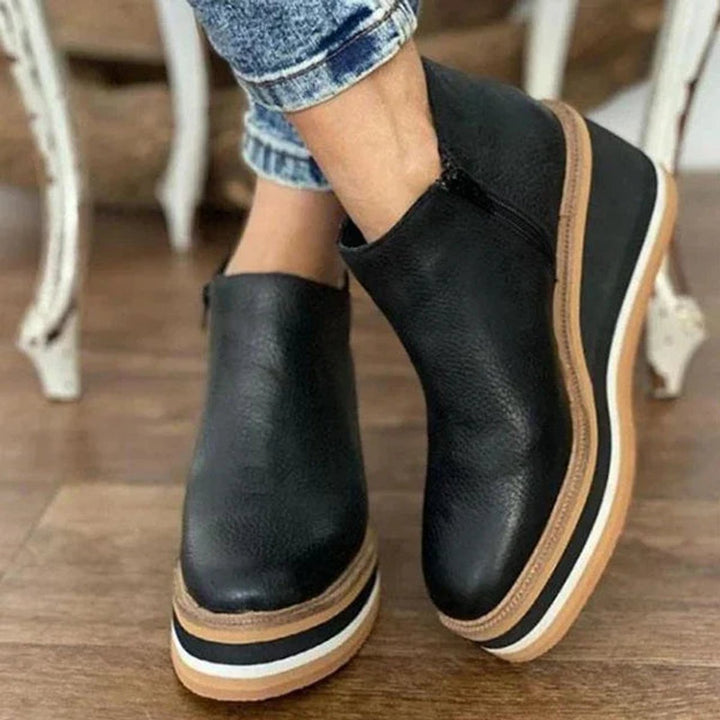 Aurora | Vintage-Inspired Platform Wedge Ankle Boots