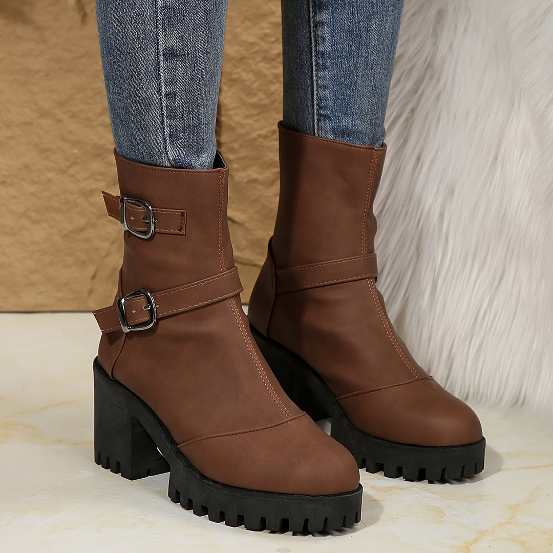 Camille | Bottines élégantes et résistantes à talon bloc épais