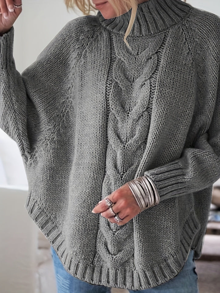 Corinna | Cable-Knit Sweater – Cozy High-Neck Style for Women