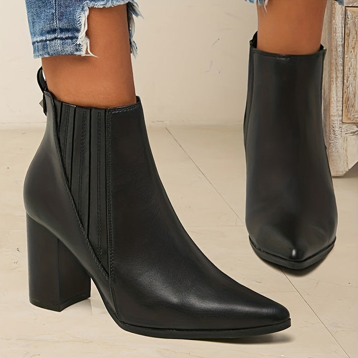 Alice | Bottines élégantes à bout pointu et talon carré