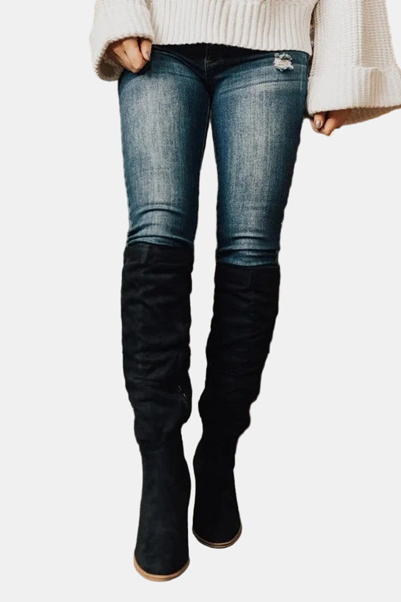 Sophie | Bottes modernes et confortables à talon bloc extensible, hauteur genou