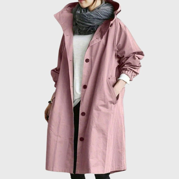 Clara | Stilvoller und wetterfester Trenchcoat mit Kapuze