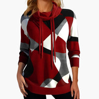Karolin | Stylish And Cozy Color Block Cowl Neck Hoodie