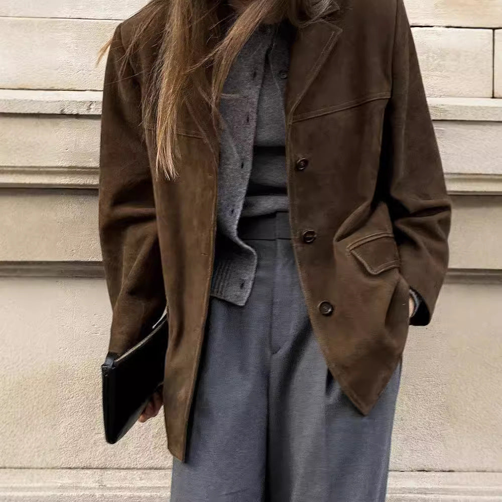 Victoria | Blazer lussuoso e morbido in camoscio