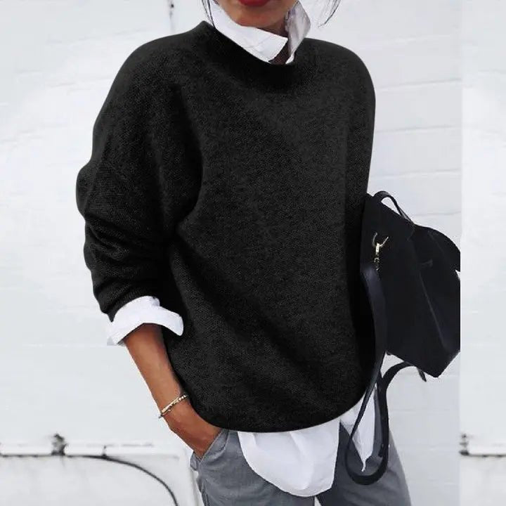 Elena | Luxury Cashmere Blend Crew-Neck Sweater