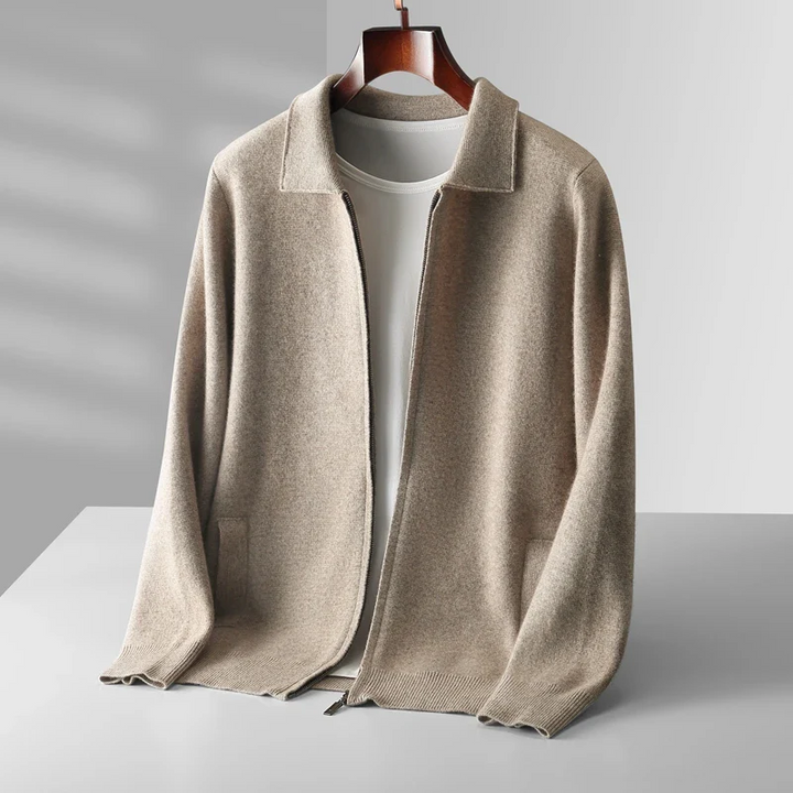 Ethan | Anspruchsvoller und stilvoller Strick-Cardigan mit durchgehendem Reißverschluss