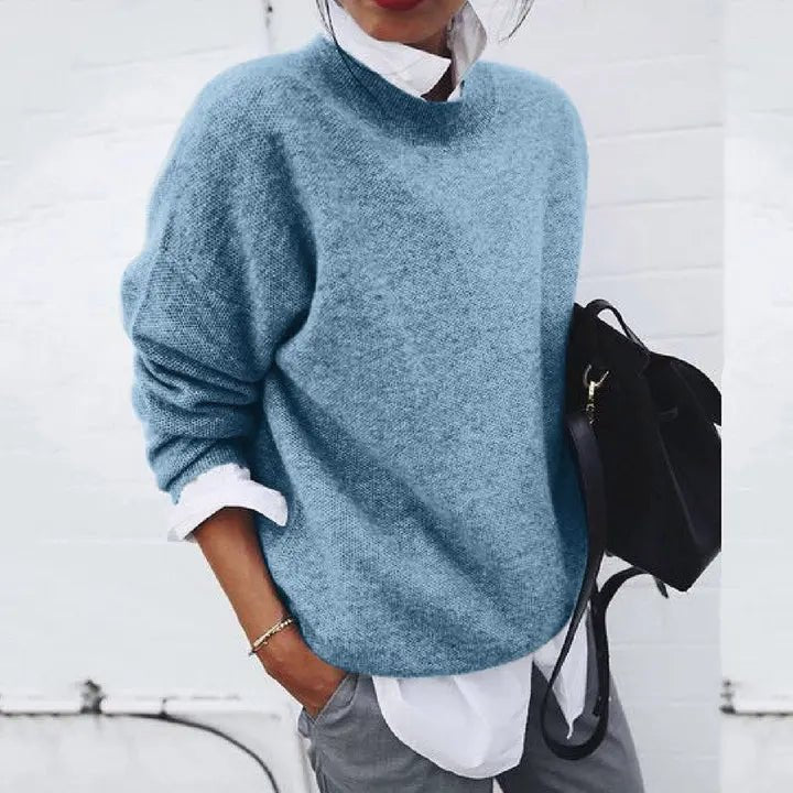 Elena | Luxury Cashmere Blend Crew-Neck Sweater