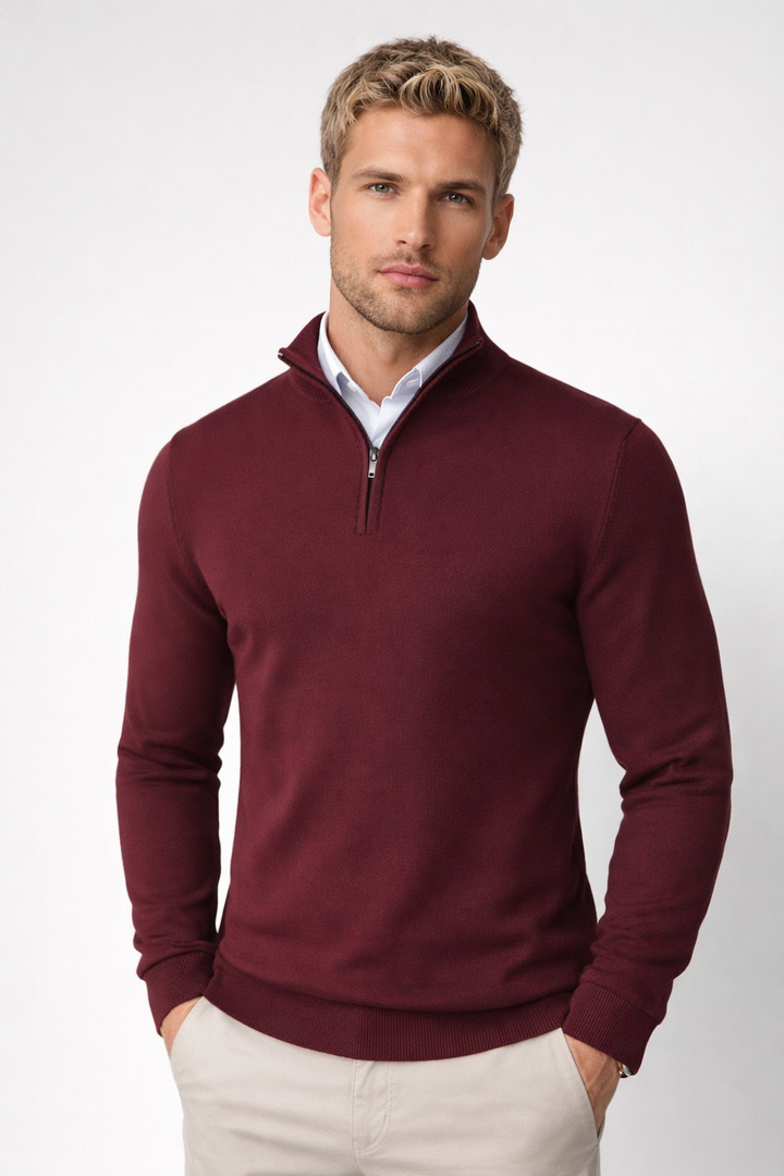 James | Modern and Casual Half Zip High Neck Sweater