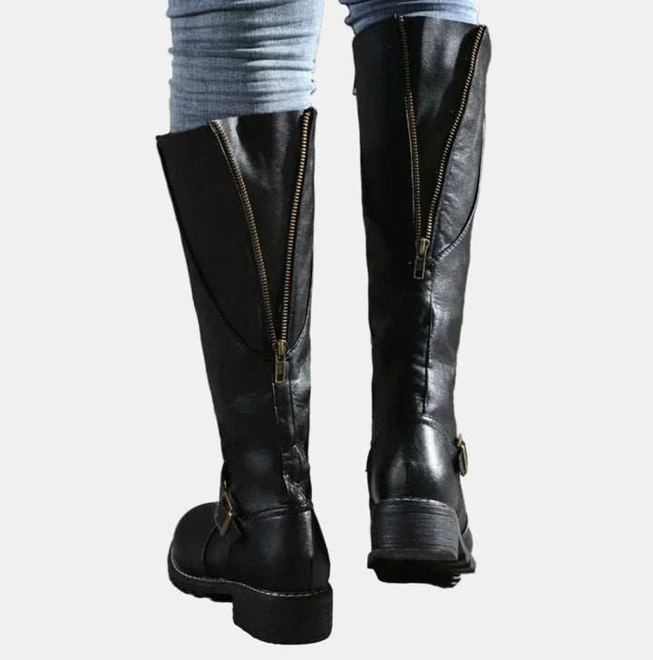 Vanessa | Bottes élégantes et confortables à brides à boucle, hauteur genou