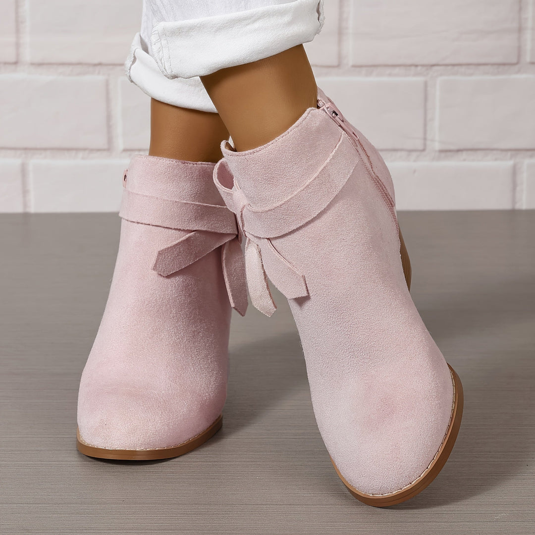 Clara | Bottines féminines à bout pointu avec détail en nœud