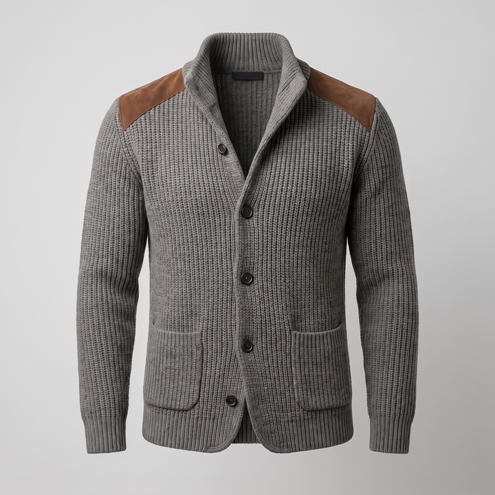 Davenport | Knitted Blazer with Unique Suede Accents for Men