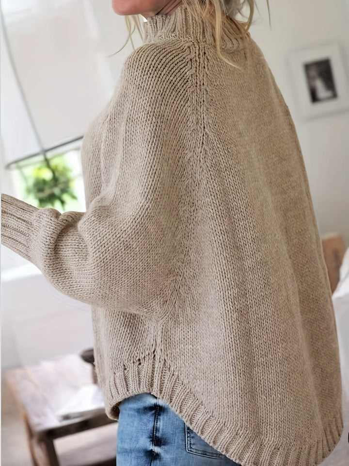 Corinna | Cable-Knit Sweater – Cozy High-Neck Style for Women