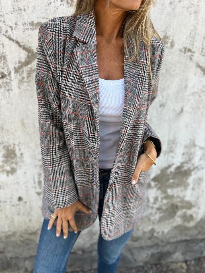 Emilia | Blazer à carreaux classique et polyvalent