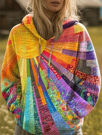 Daisy | Comfortable And Bohemian Multicolor Patchwork Hoodie