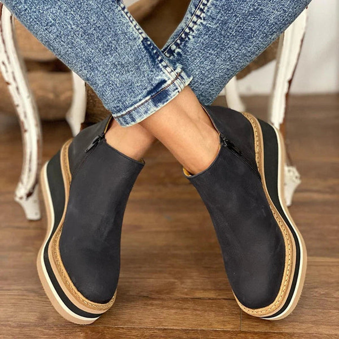 Aurora | Vintage-Inspired Platform Wedge Ankle Boots