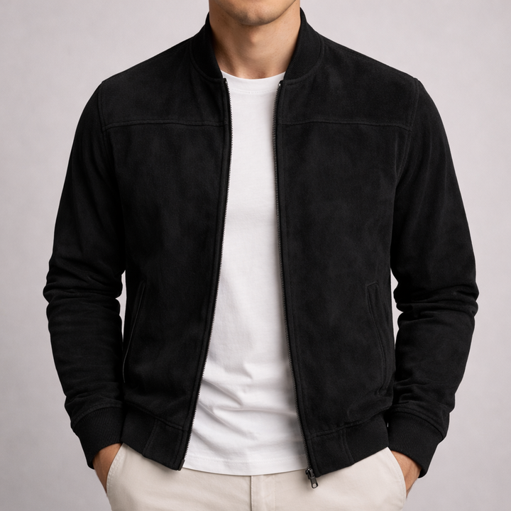 Harrison | Suede Bomber Jacket – Modern Lightweight Style for Men