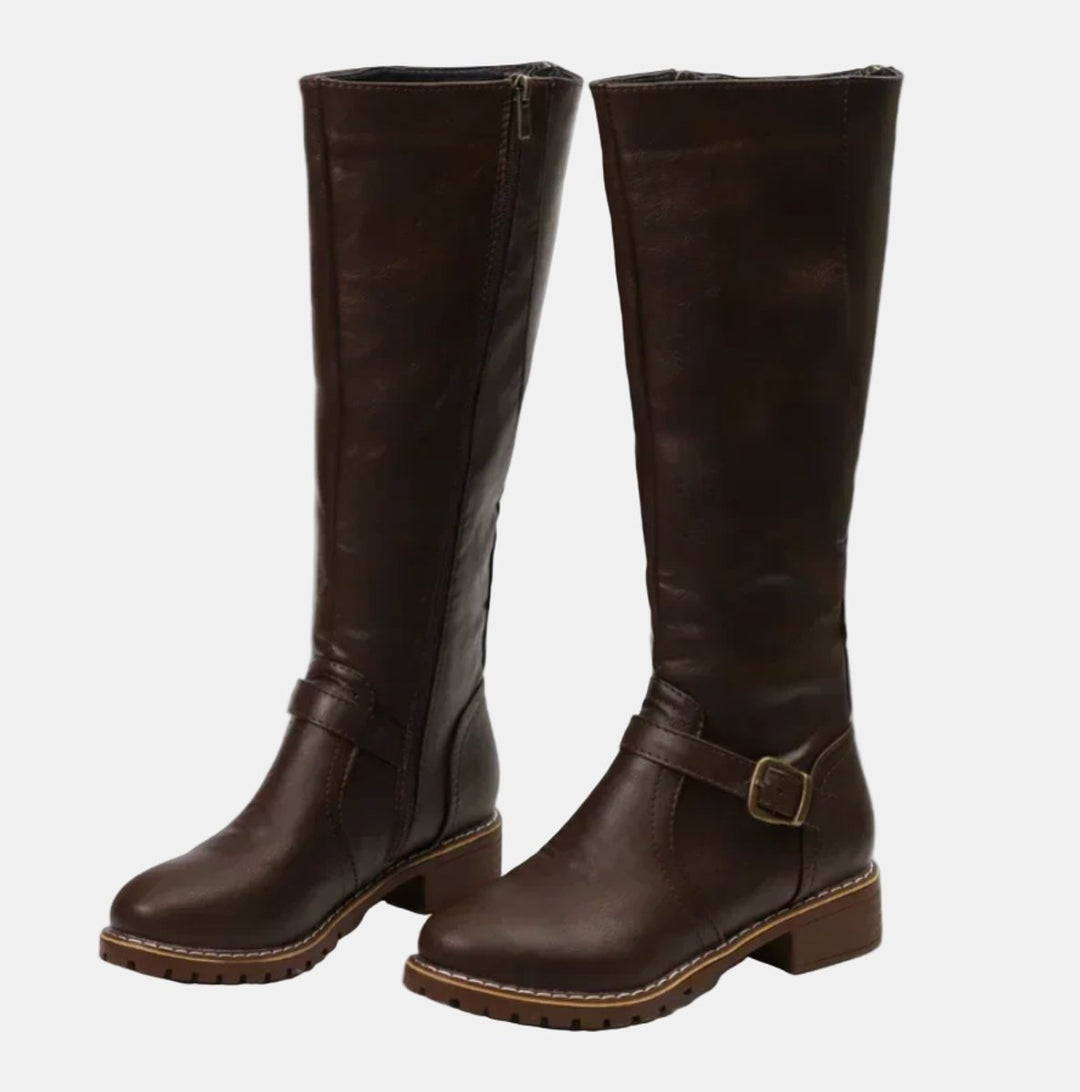 Vanessa | Bottes élégantes et confortables à brides à boucle, hauteur genou