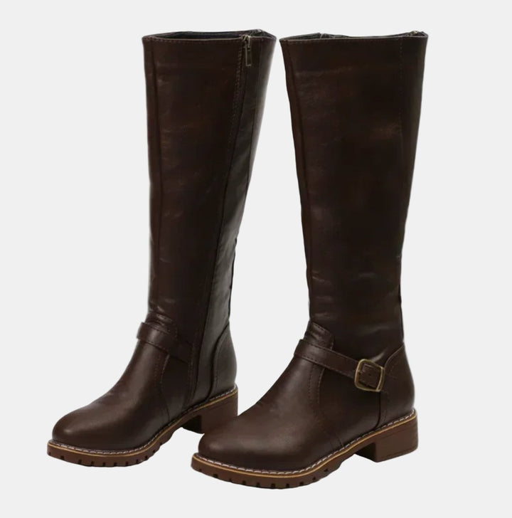 Vanessa | Bottes élégantes et confortables à brides à boucle, hauteur genou