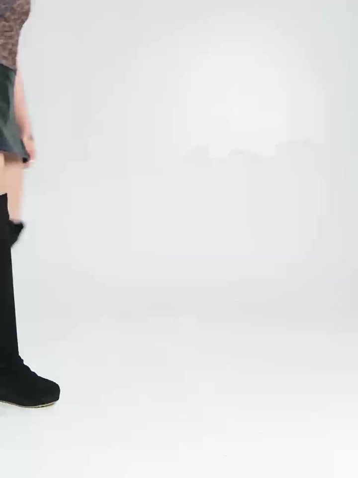 Sarah | Stivali comodi con zeppa intrecciata sopra il ginocchio