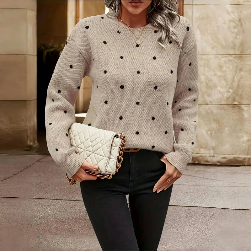 Luna | Elegant And Textured Dotted Knit Sweater