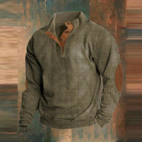 Ethan | Vintage-Inspired Ribbed Button-Collar Knitted Sweater