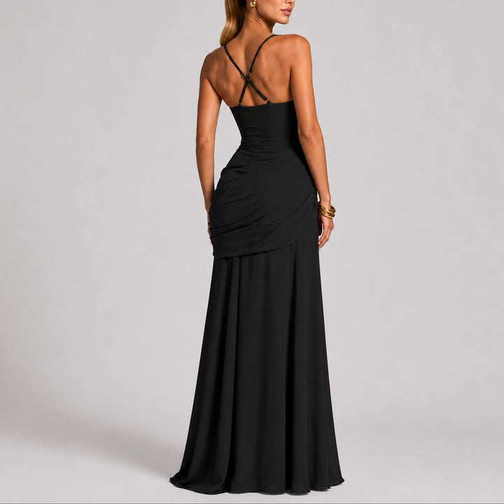 Sophia | Robe longue élégante et sophistiquée pour mariage d’automne