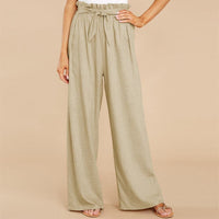 Madison | Leichte Hose mit hoher Taille, weitem Bein und Bindegürtel