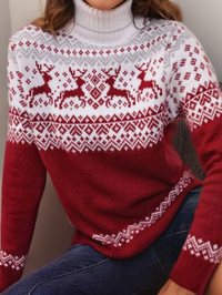 Julia | Geometric Pattern Turtleneck Sweater