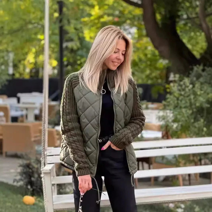 Quilora | Knitted Patchwork Puffer Jacket for Women