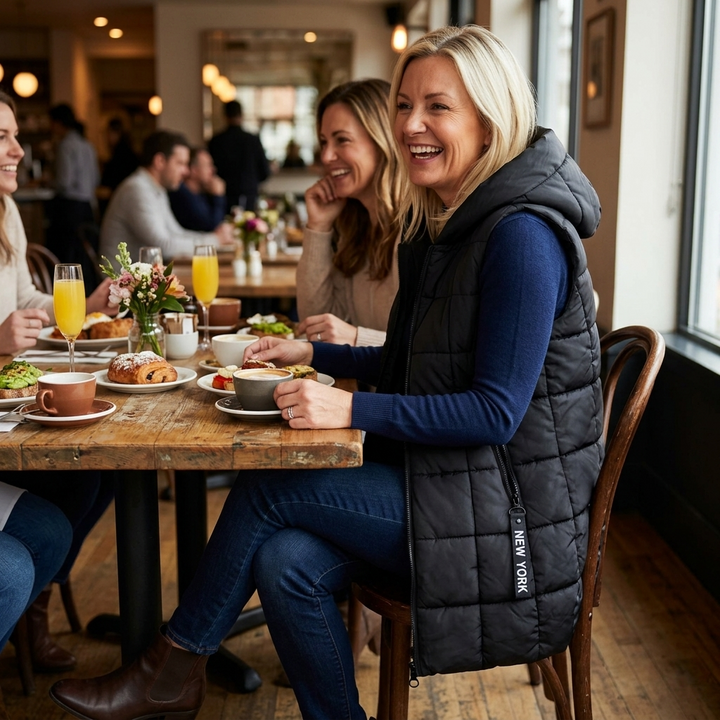 Covara | Long Quilted Puffer Vest with Hood for Women