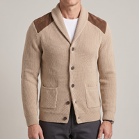 Marcus | Refined Knitted Blazer with Suede Accents