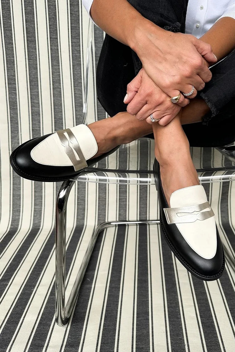 Alessandra | Eleganti mocassini da donna slip-on bicolore