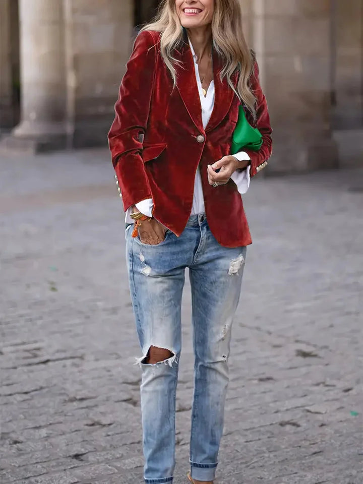 Isabelle | Blazer en velours luxueux et intemporel