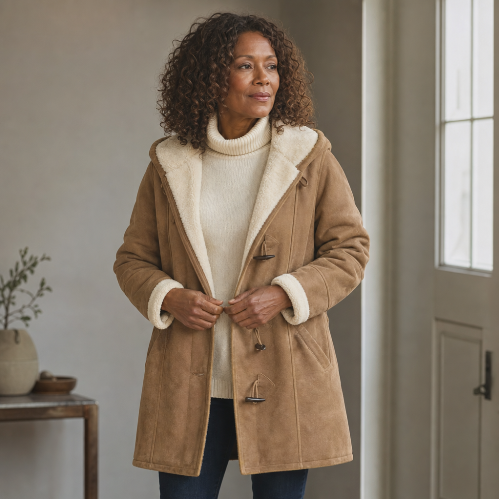 Wintlace | Hooded Duffle Coat – Warm Fleece-Lined Style for Women