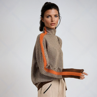 Valerie | Modern And Cozy Oversized Striped High-Neck Sweater