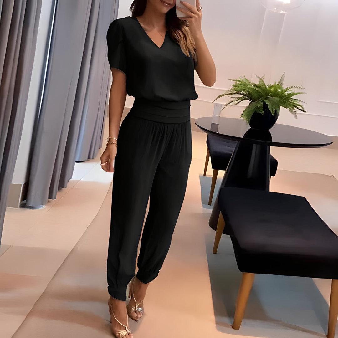 Sophia | Completo elegante e comodo di due pezzi con camicetta e pantaloni