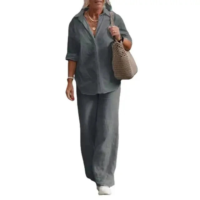 Maya | Completo elegante e leggero in lino di due pezzi