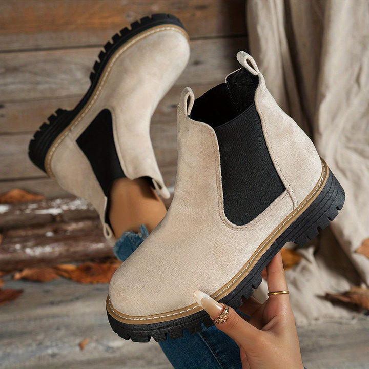 Nora | Bottines Chelsea modernes à plateforme et semelle épaisse