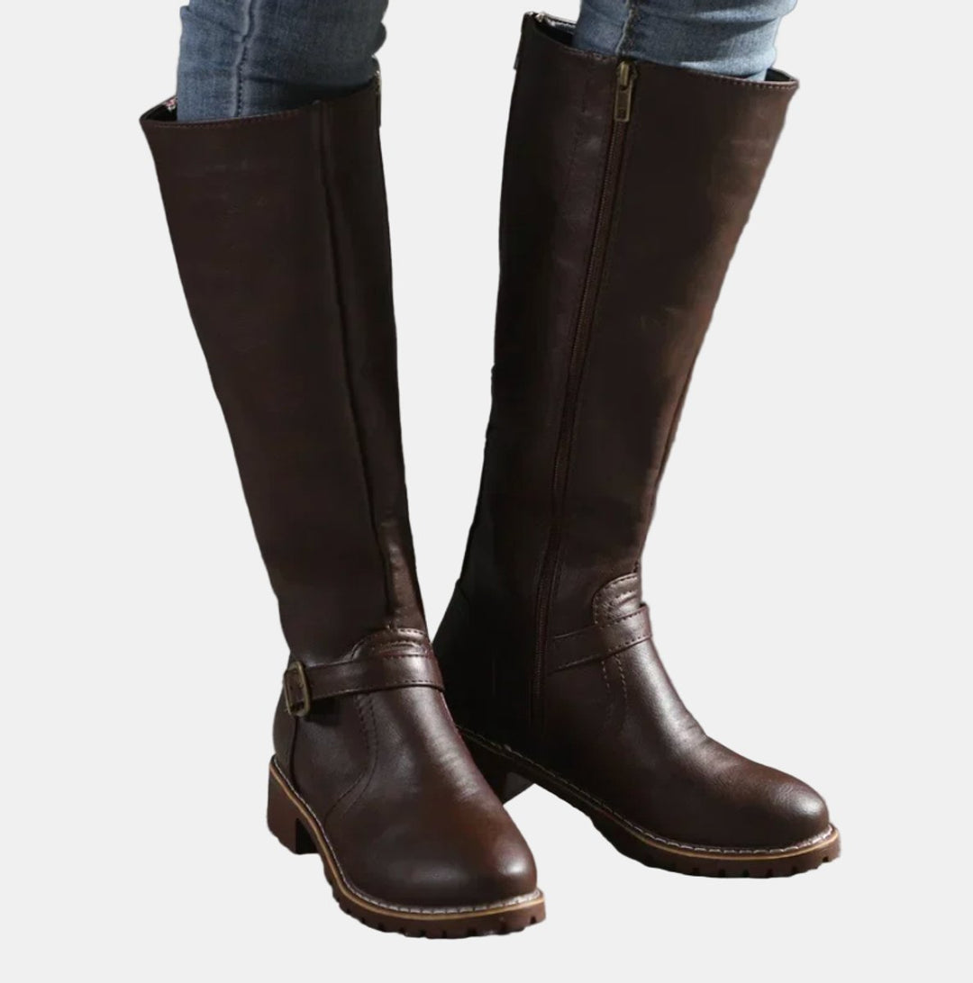 Vanessa | Bottes élégantes et confortables à brides à boucle, hauteur genou
