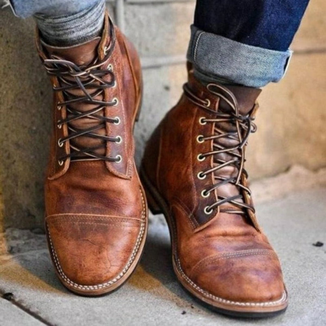 Benjamin | Stivali ortopedici da uomo con punta decorata, eleganti e sostenitivi