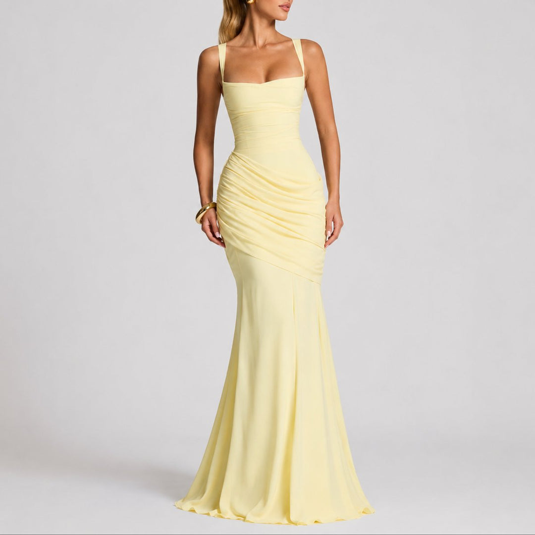 Sophia | Robe longue élégante et sophistiquée pour mariage d’automne