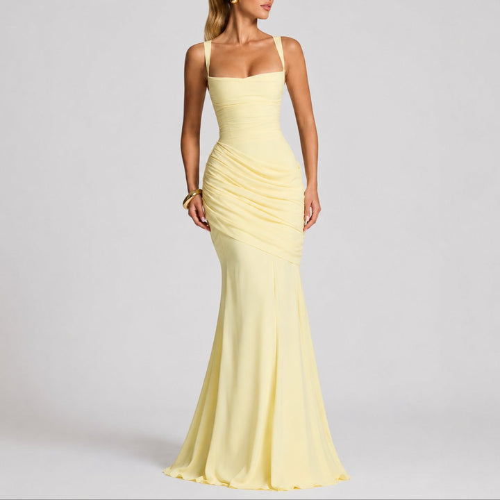 Sophia | Robe longue élégante et sophistiquée pour mariage d’automne