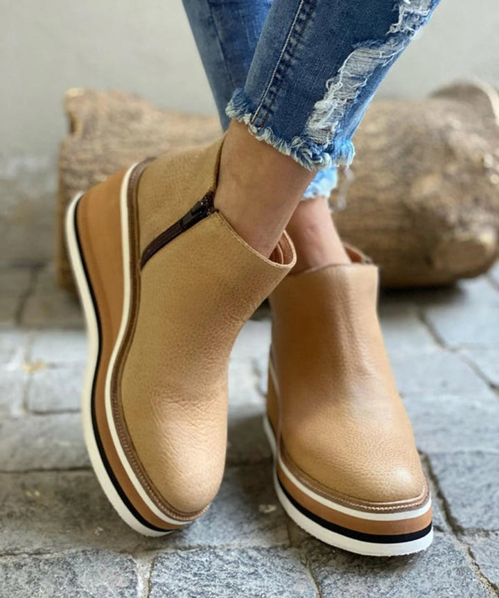 Aurora | Vintage-Inspired Platform Wedge Ankle Boots