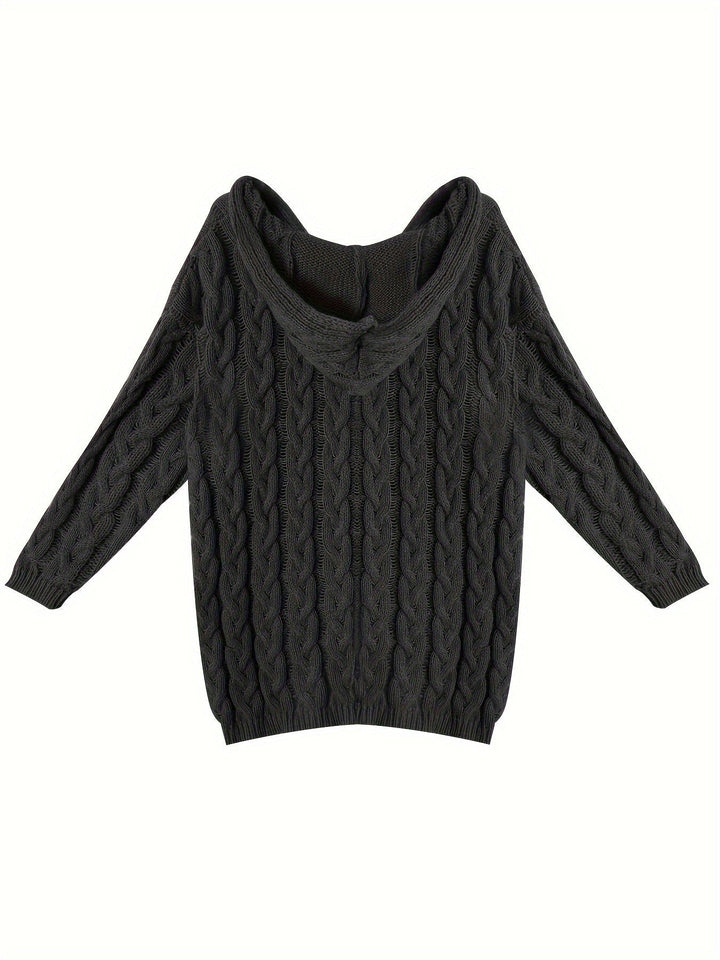 Florence | Cable-Knit Sweater – Relaxed V-Neck Style