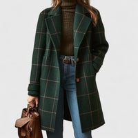 Helena | Classic and Refined Checkered Wool Coat