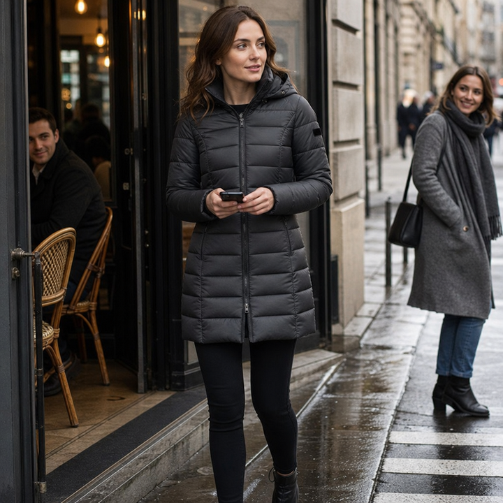 Wearbella | Mid-Length Puffer Jacket for Women with Hood