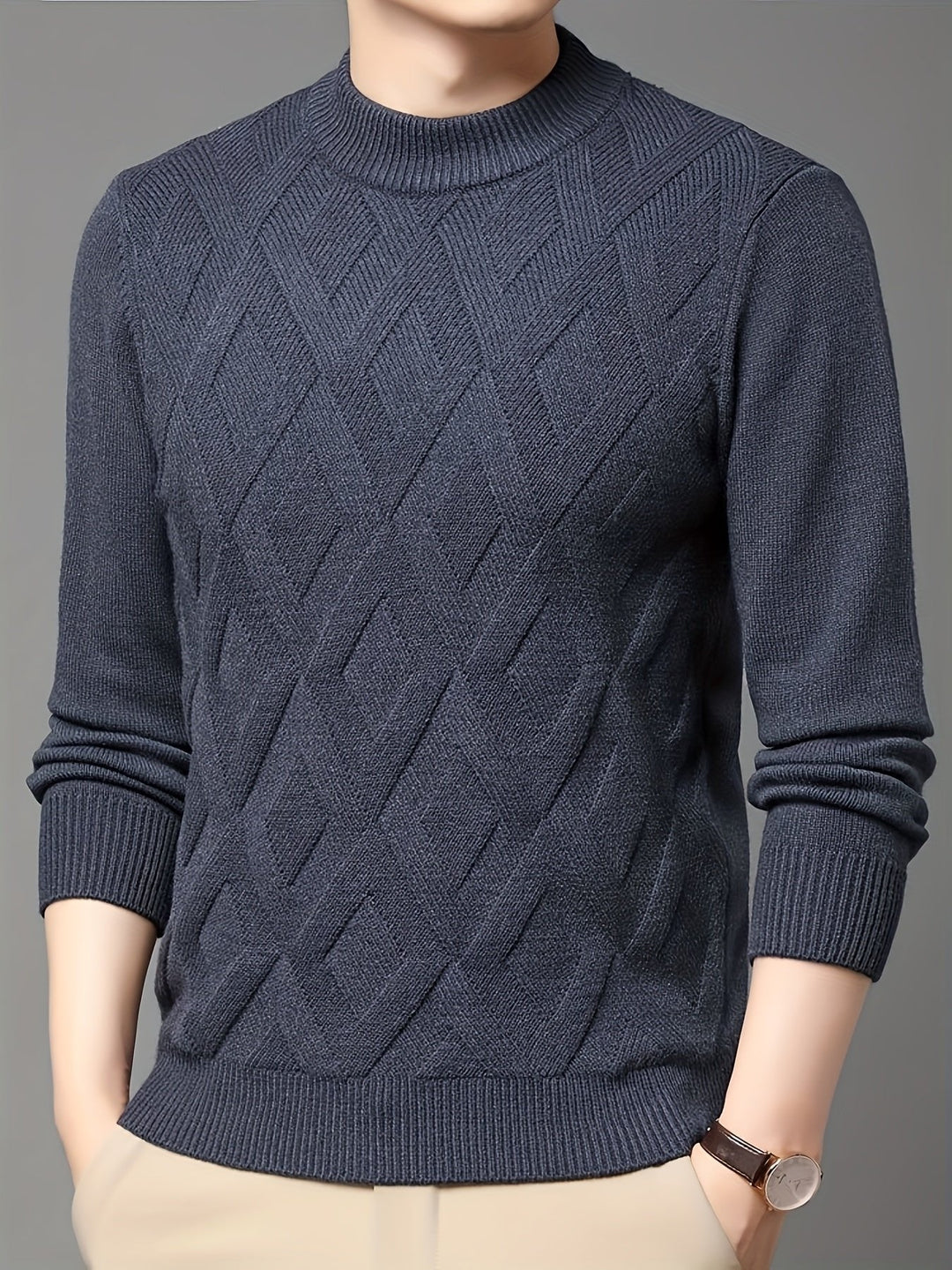 Elysian | Textured Mock-Neck Sweater for Effortless Style